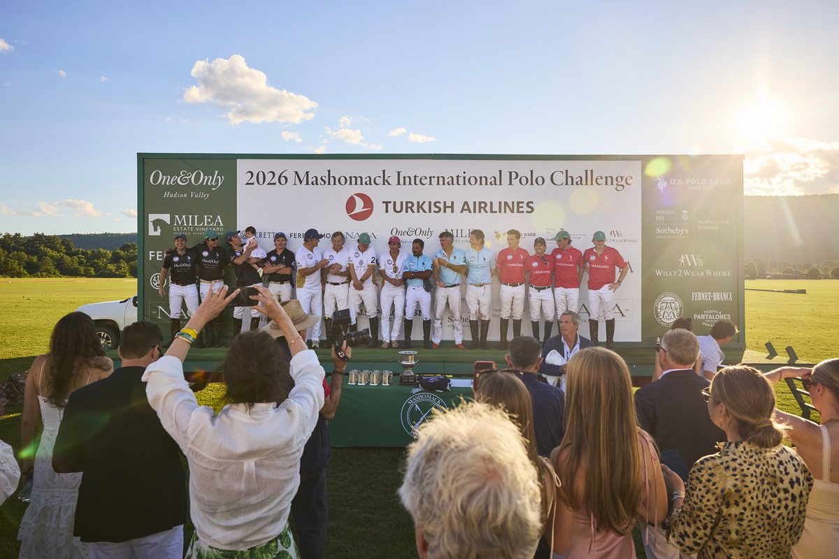 The trophy ceremony at the Mashomack International Polo Challenge